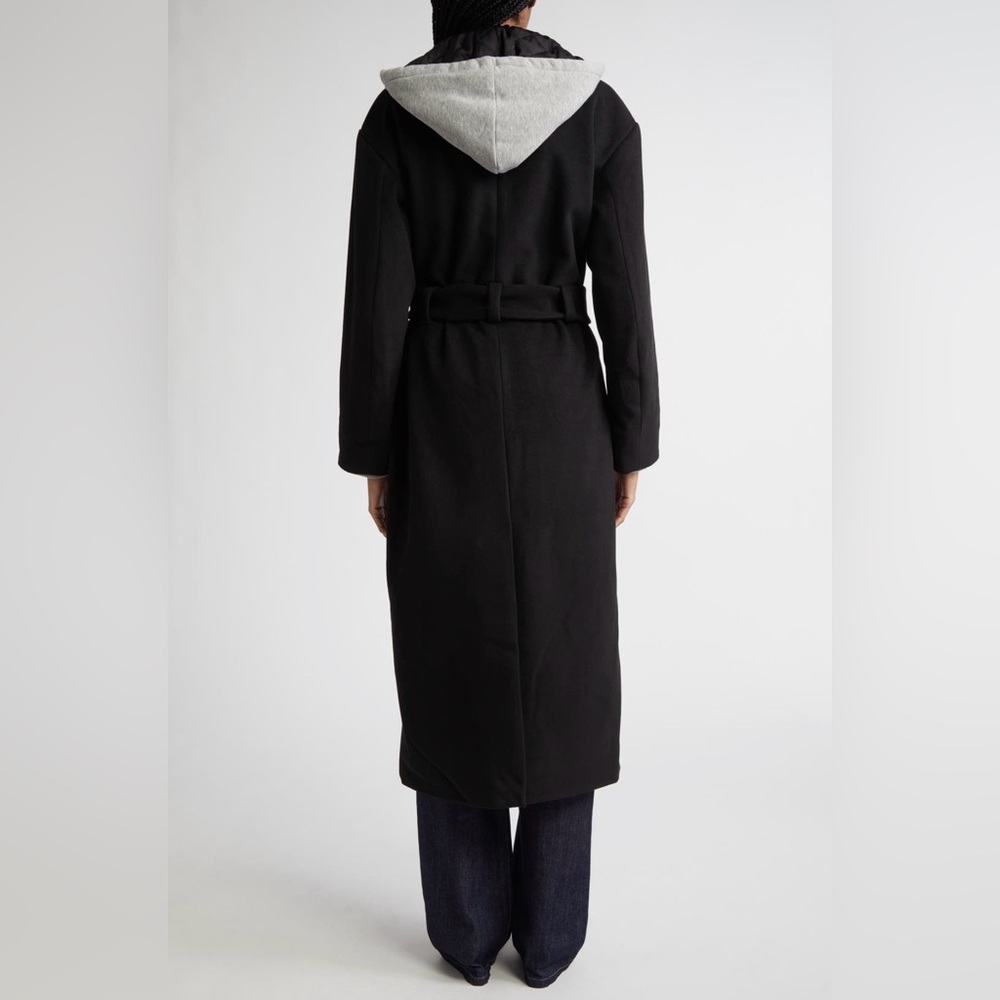 Cinq a Sept vander hooded longline coat - Picture 3 of 14